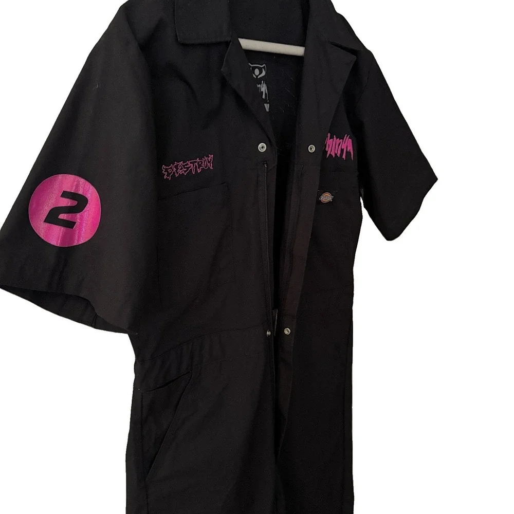 RWB X SHINYA Mechanic Jumpsuit Dickies Short Sleeve Coveralls Black Mens Small